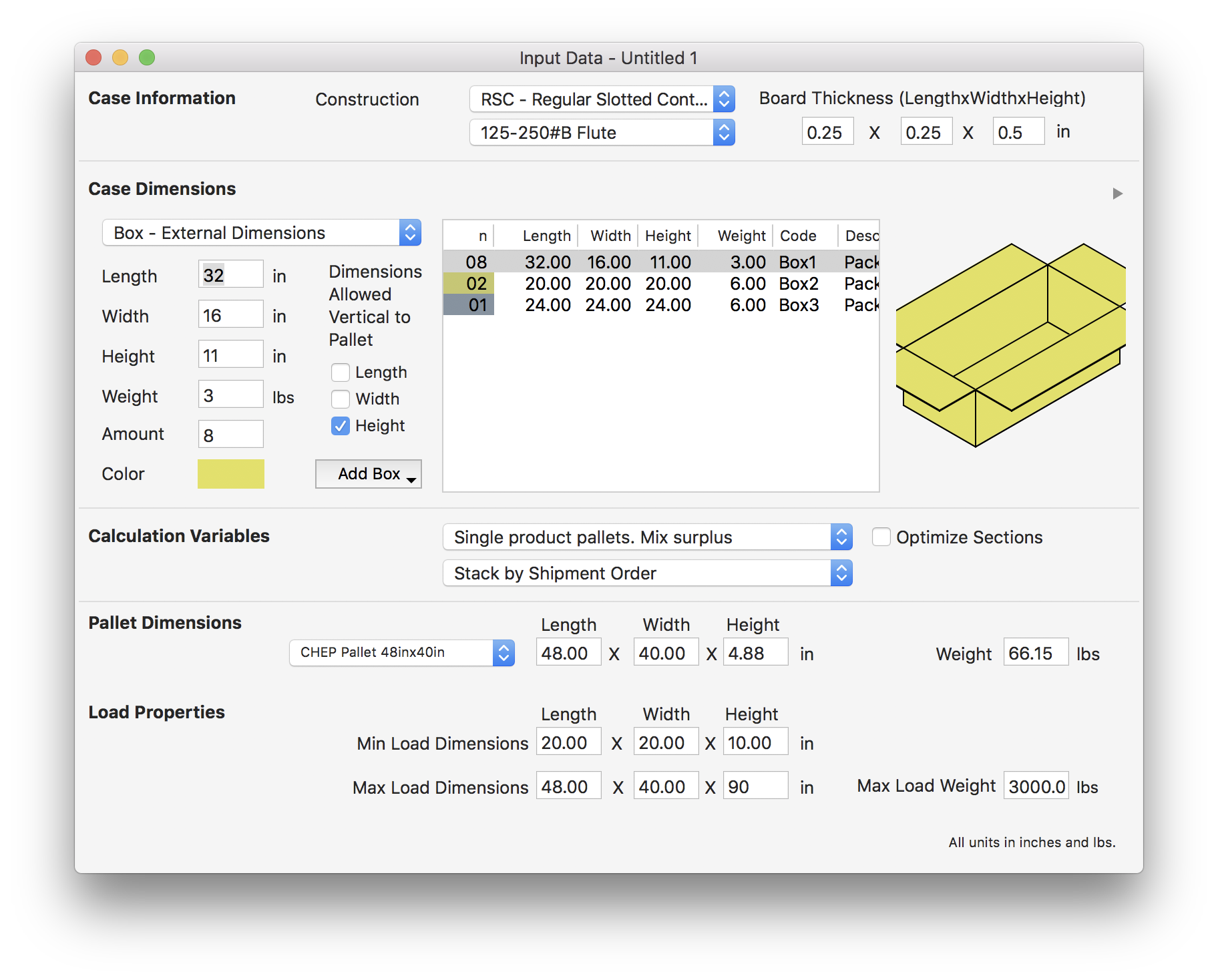 Start from Box Window with Data