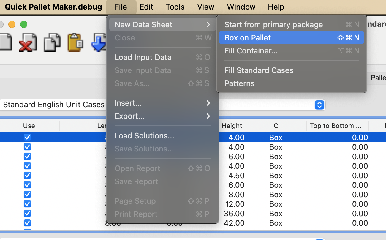 New Data Sheet - Box on Pallet