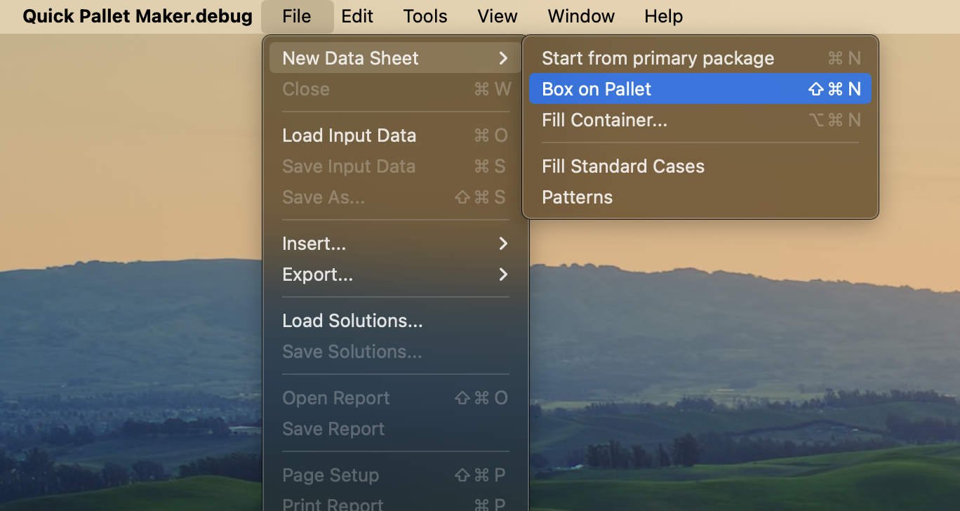 New Data Sheet - Box on Pallet