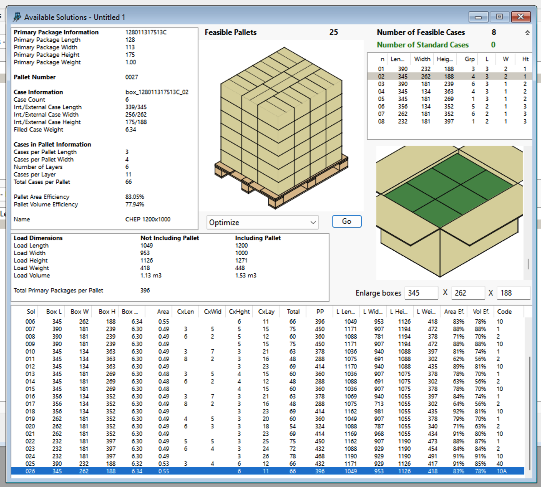 Pallet with Middle Row