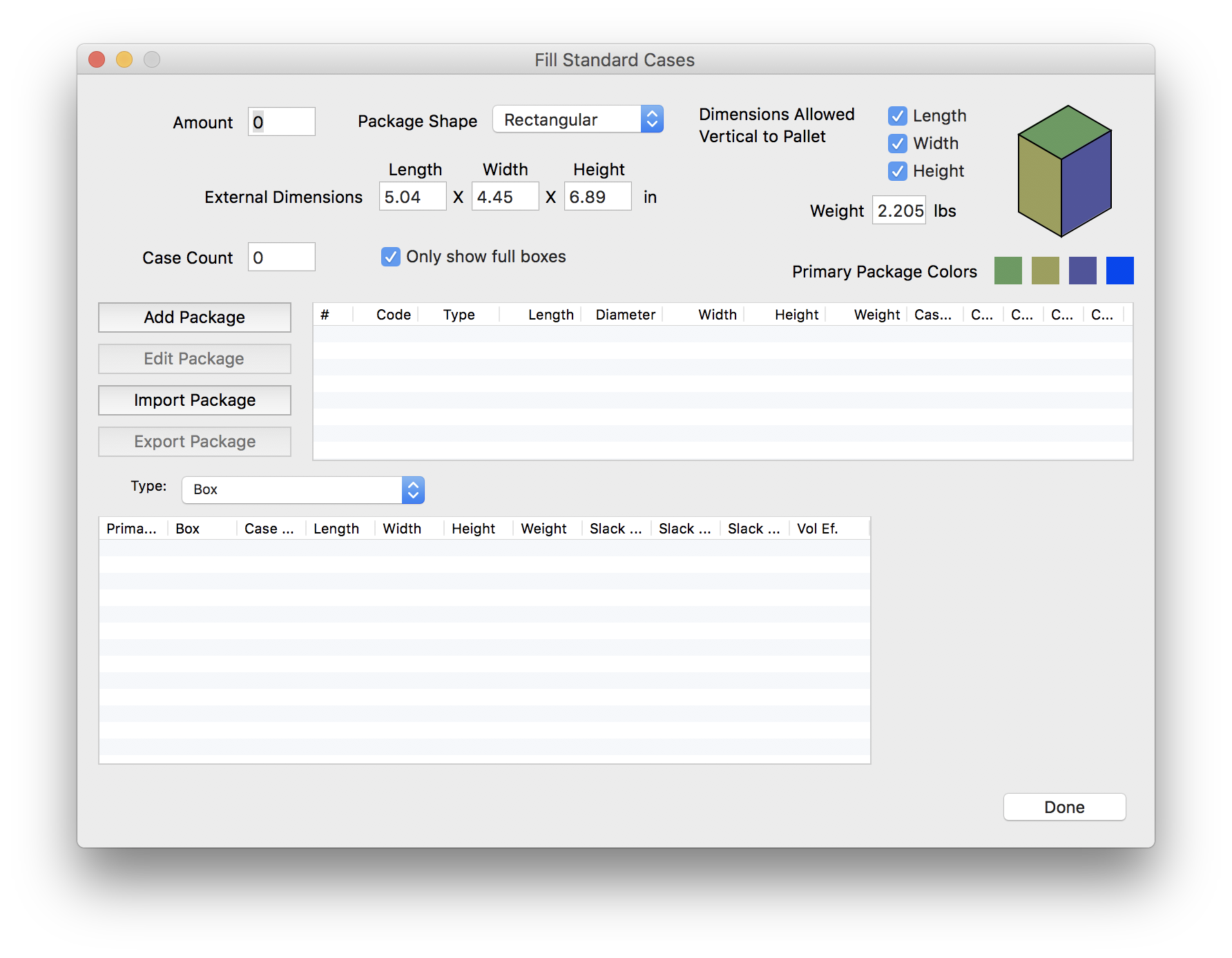 Standard Case Fill Window