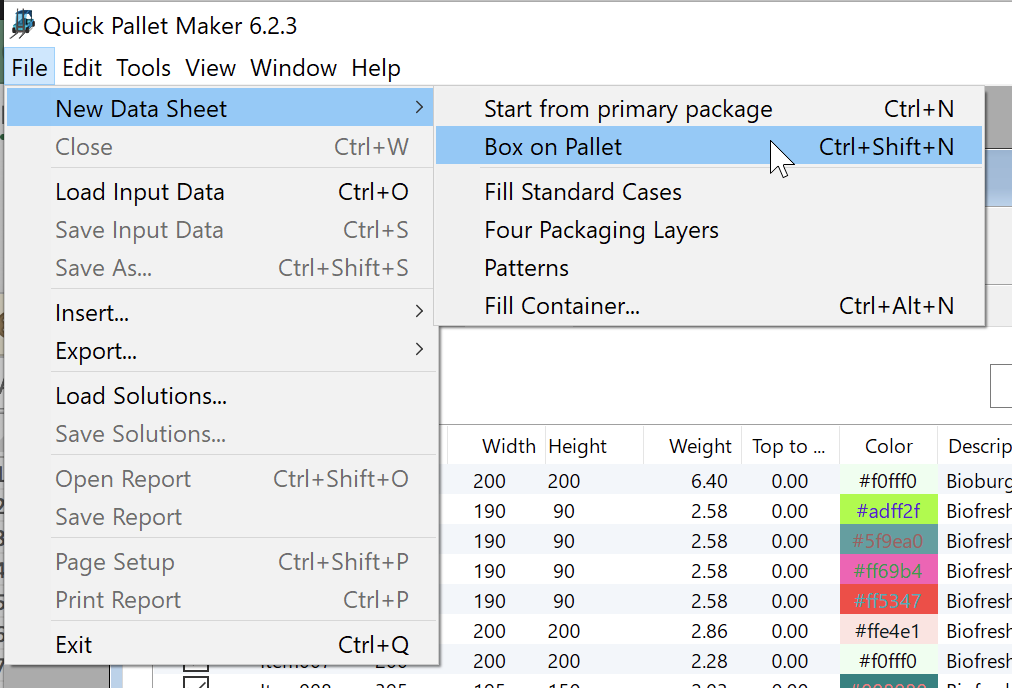 New Data Sheet - Box on Pallet