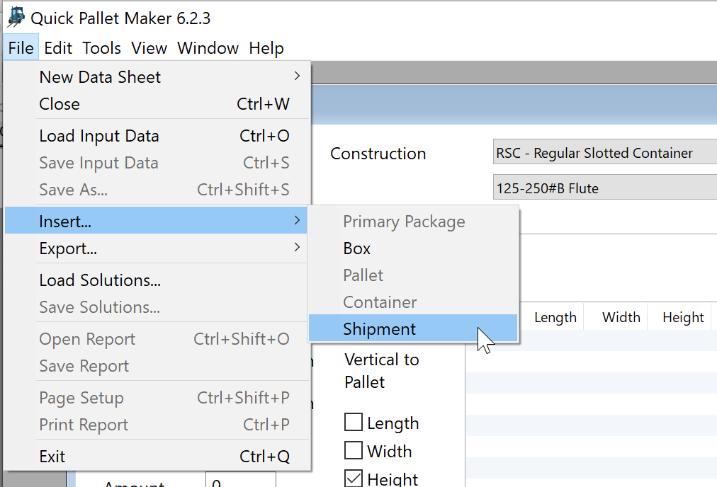 File - Insert - Shipment