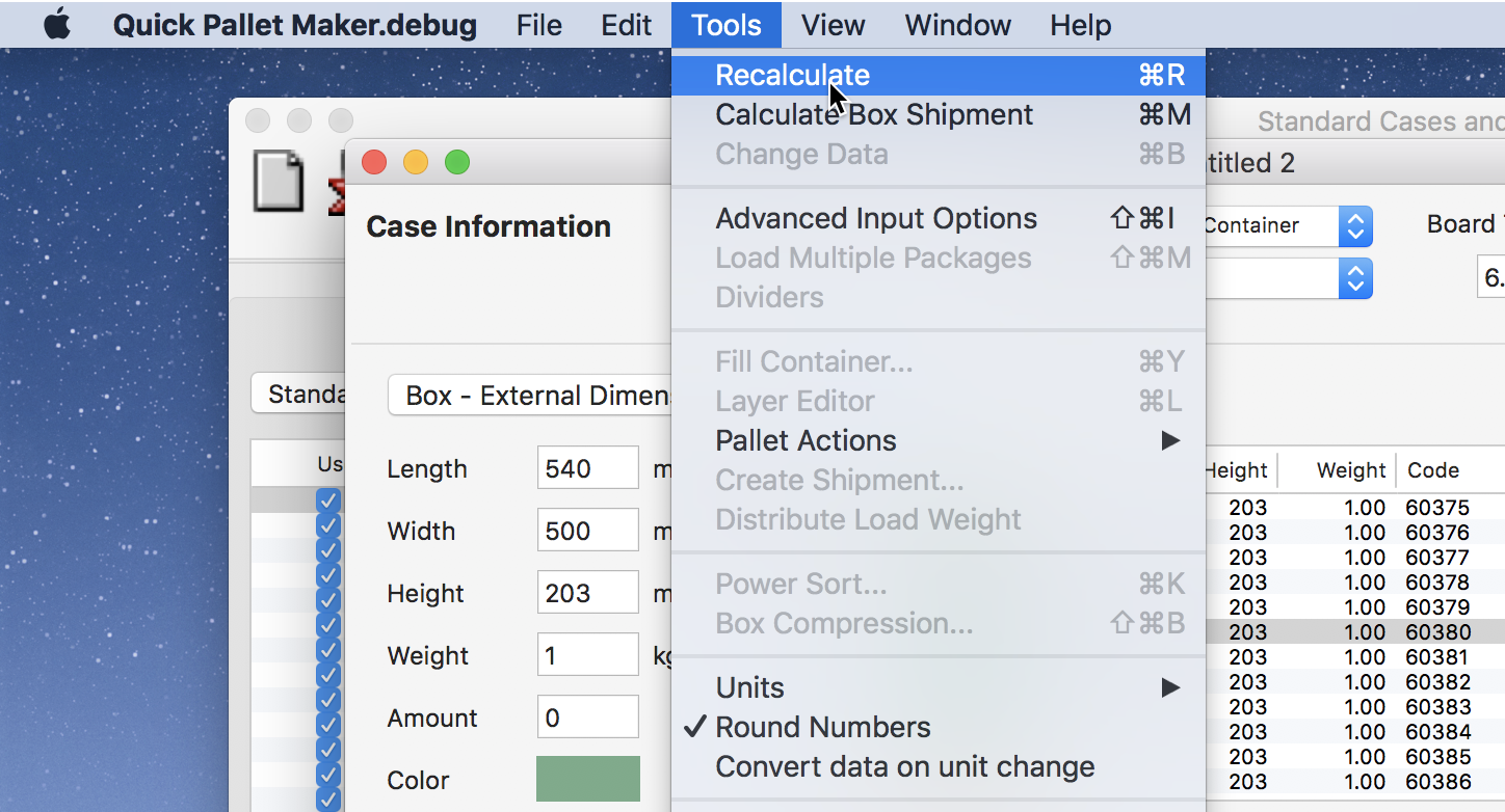 Tools - Recalculate