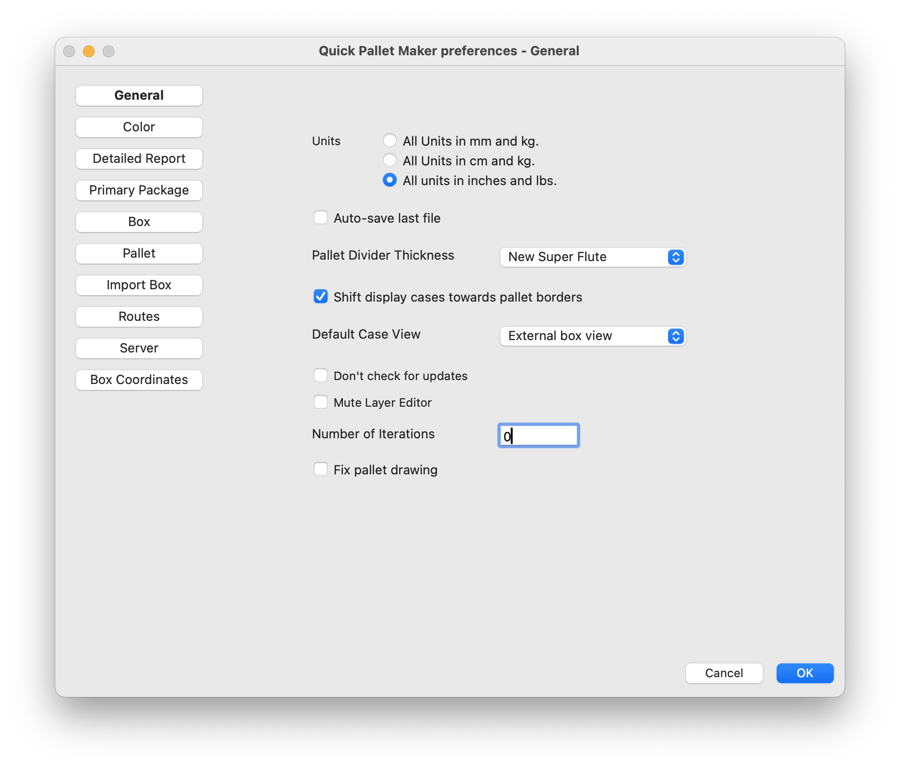 Tools - Settings