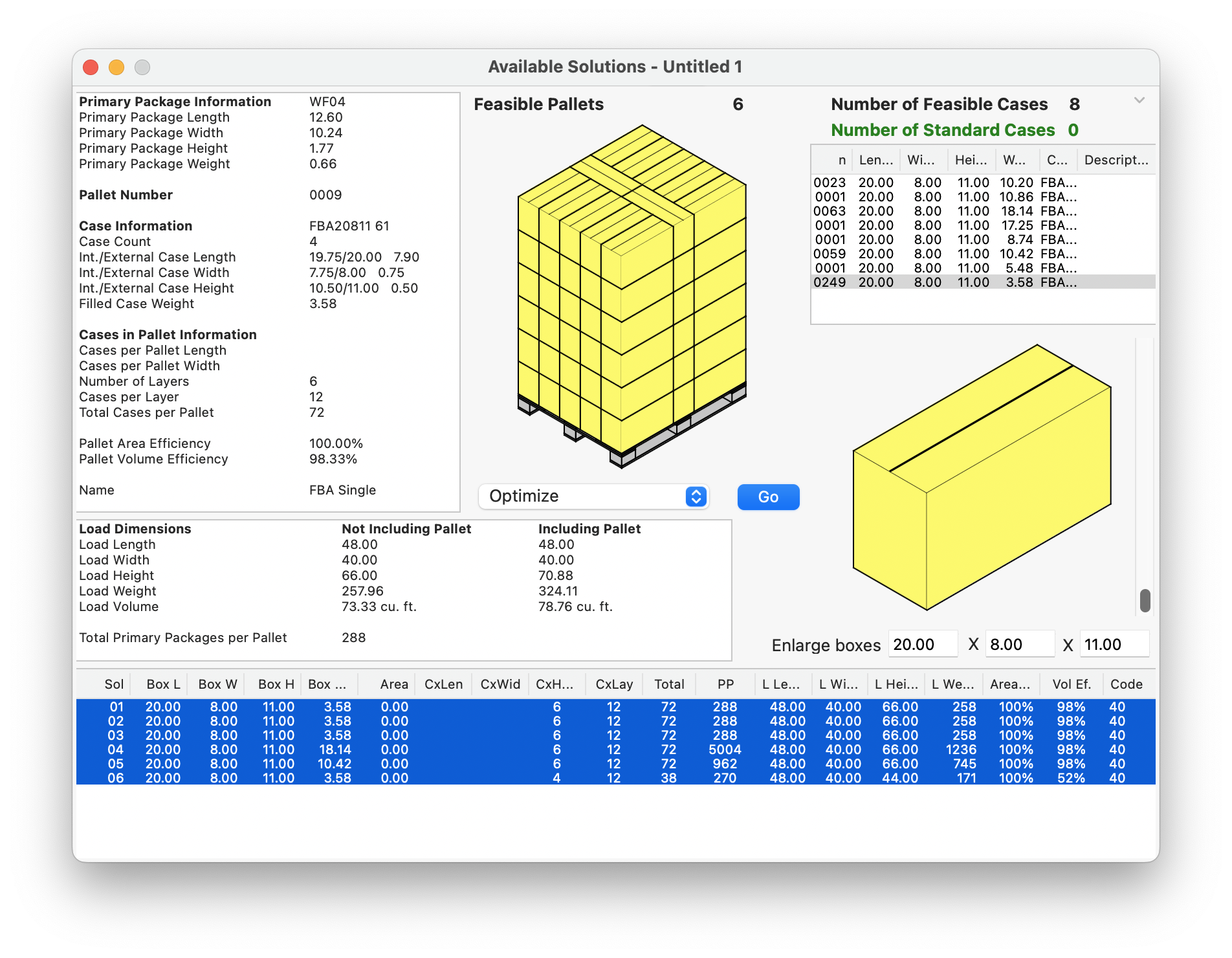 available solutions window