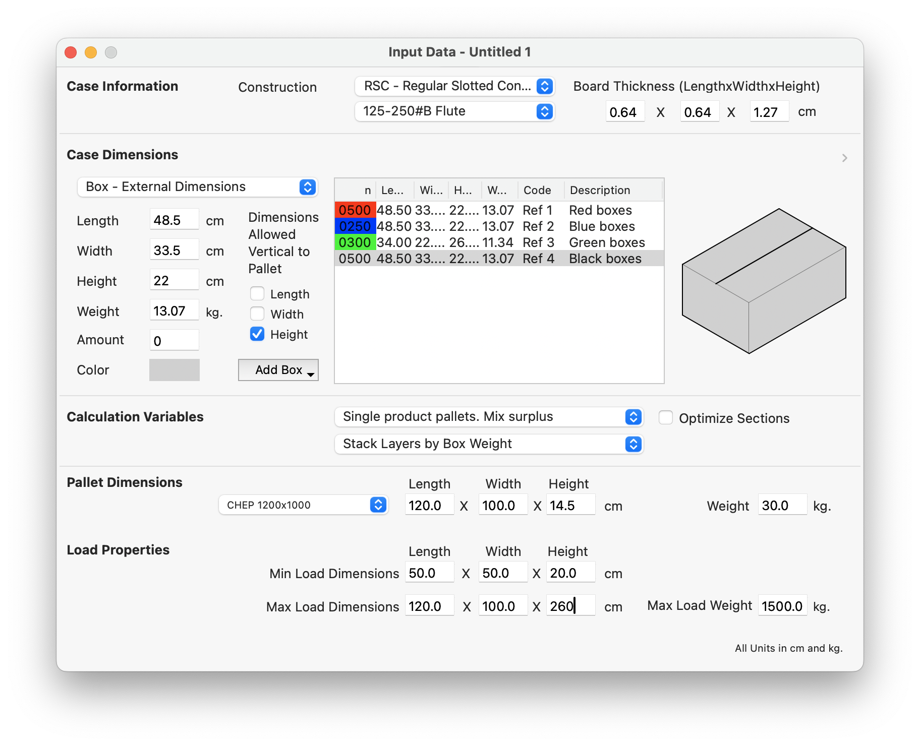 Box input window