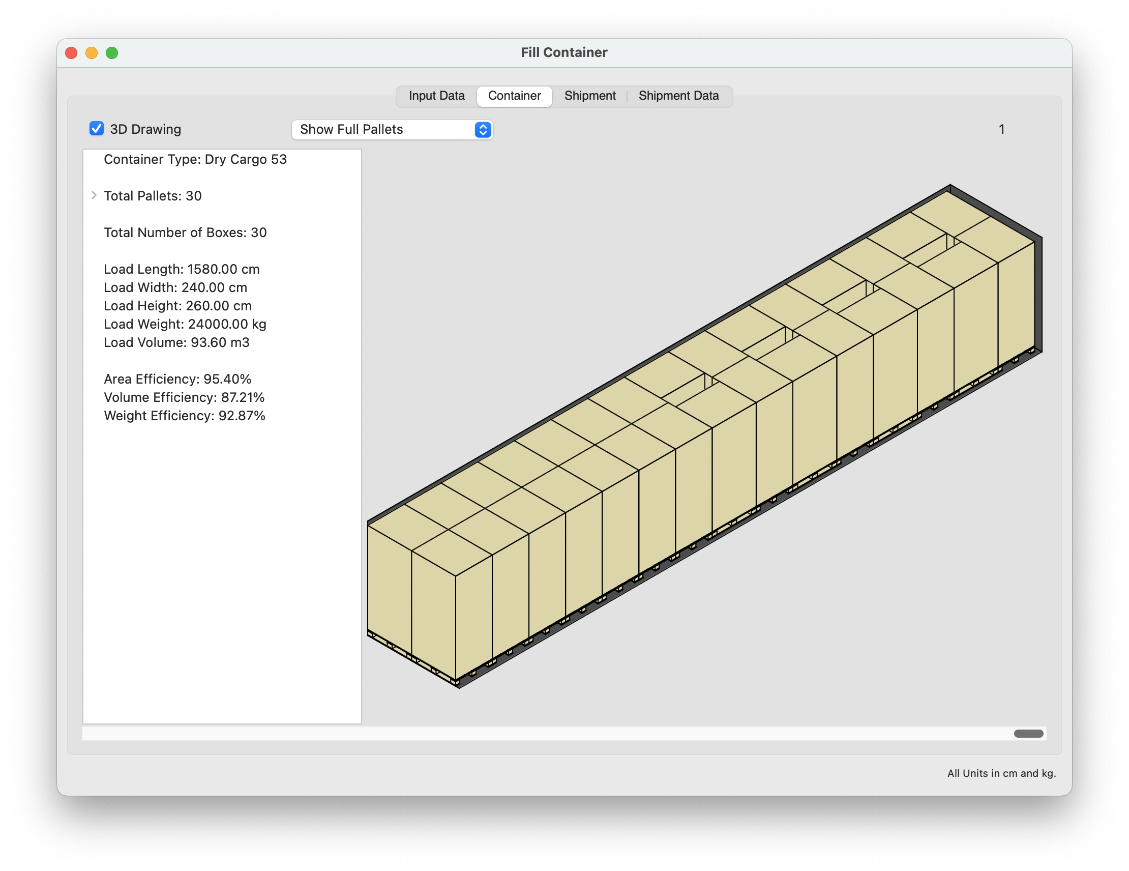 30 pallets in container