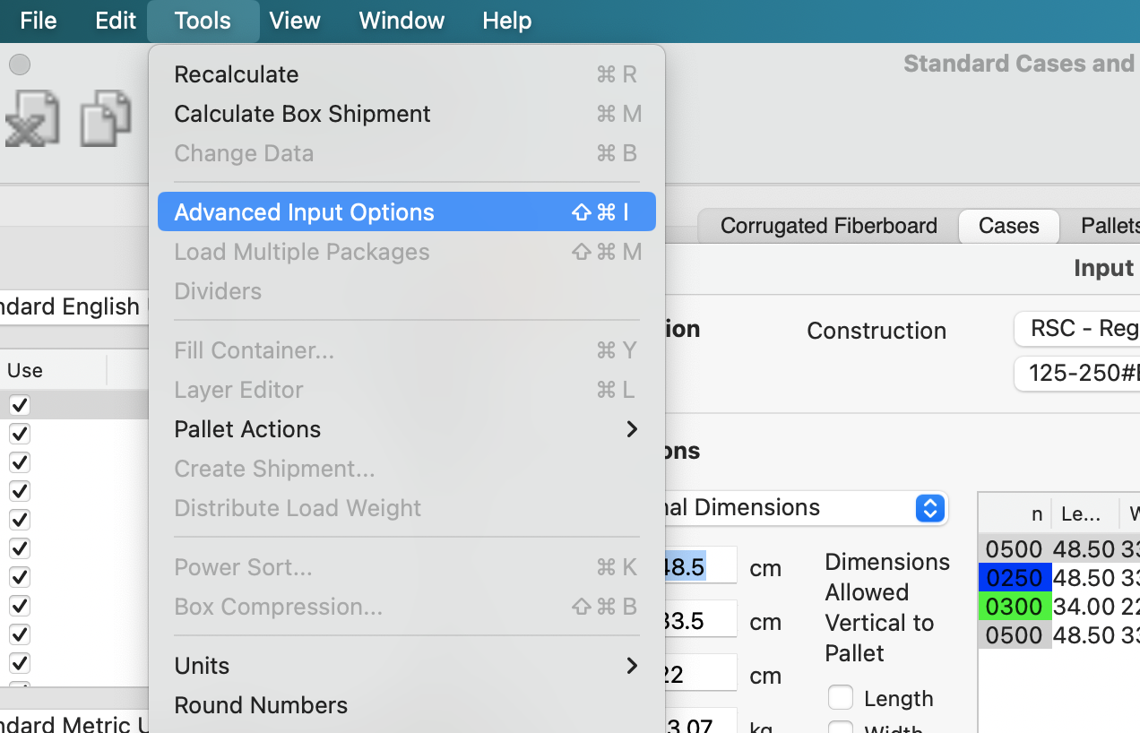 Advanced Input Options